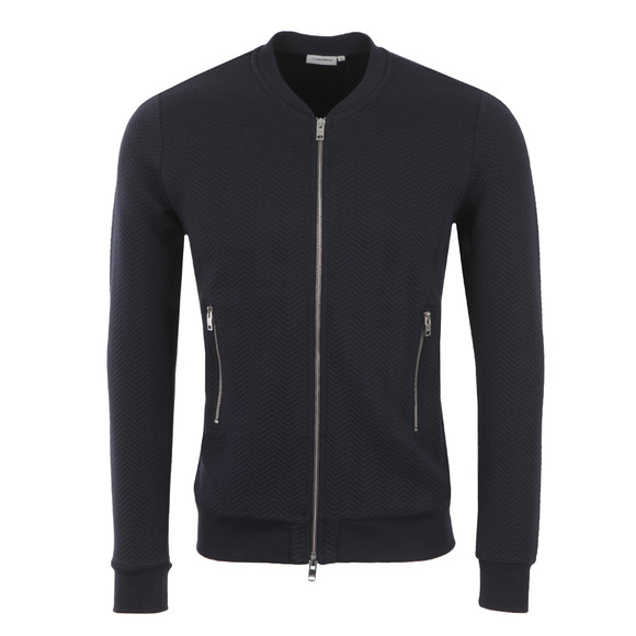 J.Lindeberg Mens Blue Randall Herringbone Quilt Sweatshirt #1