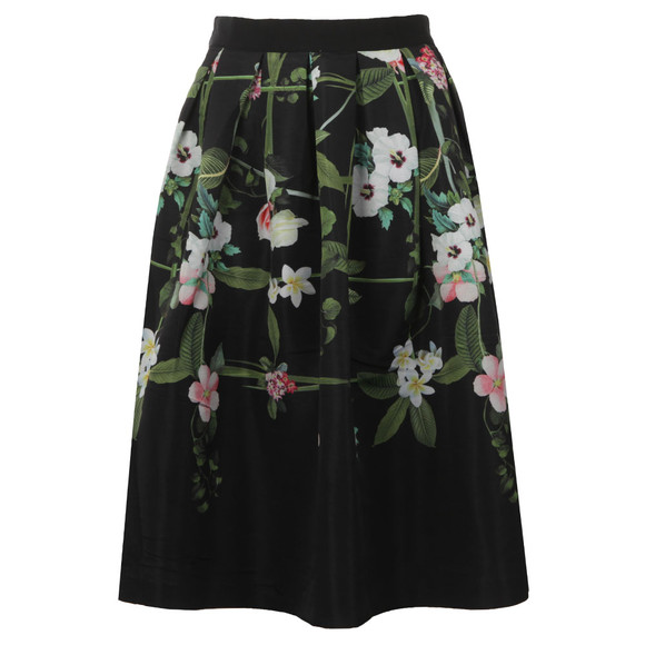 Ted Baker Womens Black Emmalin Secret Trellis Midi Full Skirt #1