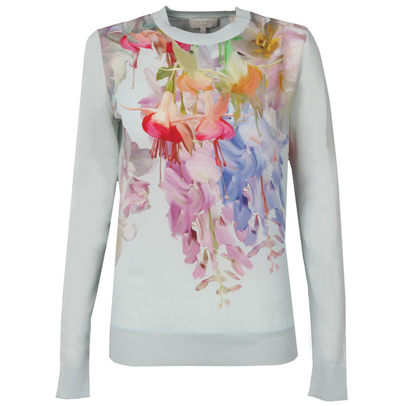 Ted Baker Womens Green Gertey Hanging Gardens Print Sweater #1