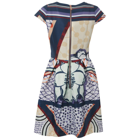 Ted Baker Womens Purple Wrennie Tribal Print Cap Sleeve Dress main image