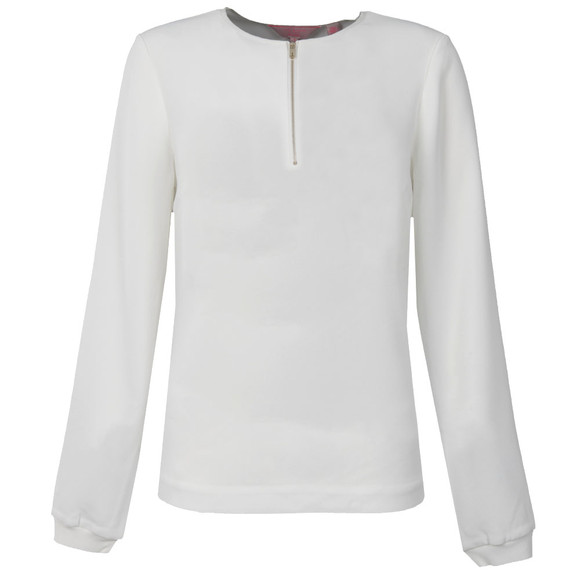 Ted Baker Womens White Sazzie Zip Front Top main image