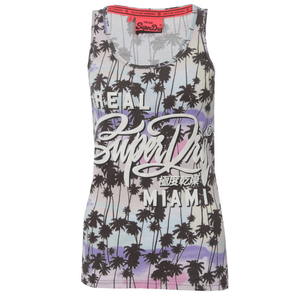 Superdry Womens Green Miami Sunshine AOP Vest #1