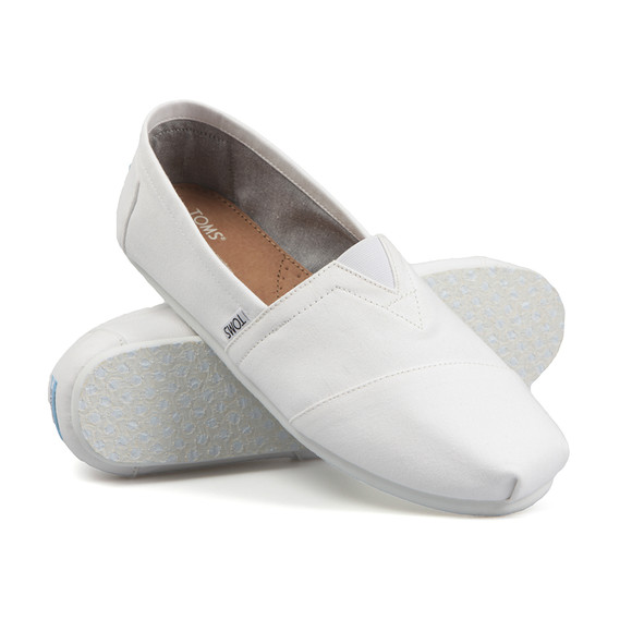 Toms Mens White Classic Canvas Espadrilles main image