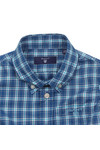 Gant Boys Blue Baby Dogleg Poplin Check Shirt
