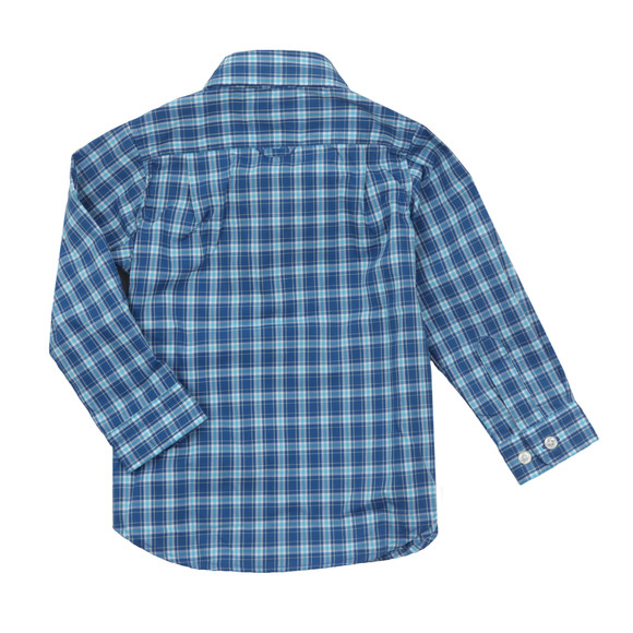 Gant Boys Blue Baby Dogleg Poplin Check Shirt main image