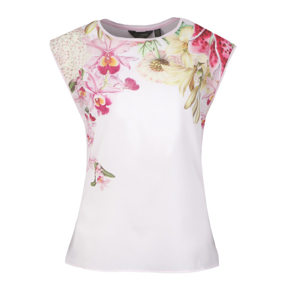 Ted Baker Womens Pink Catlee Encyclopedia Floral Woven T-Shirt main image