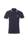 Pretty Green Mens Blue Pretty Green Navy Stripe Collar Polo
