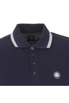 Pretty Green Mens Blue Pretty Green Navy Stripe Collar Polo