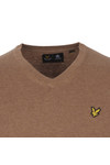 Lyle & Scott Mens Brown V Neck Jumper