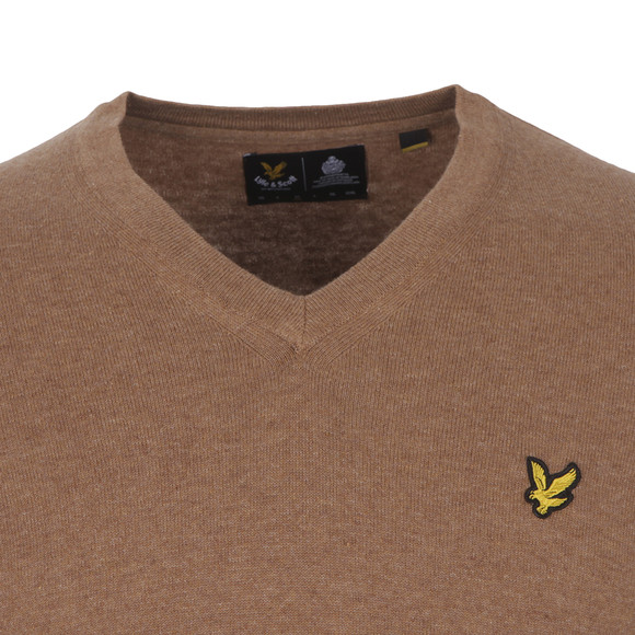 Lyle & Scott Mens Brown V Neck Jumper main image