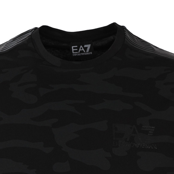 EA7 Emporio Armani Mens Black Camo Print T Shirt main image