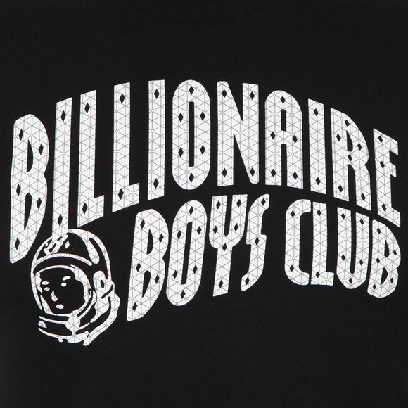 Billionaire Boys Club Mens Black Arch Logo Reflective Ski-Grid T Shirt #2