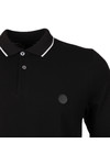 Pretty Green (Black Label) Mens Black Starmoor Long Sleeve Polo Shirt