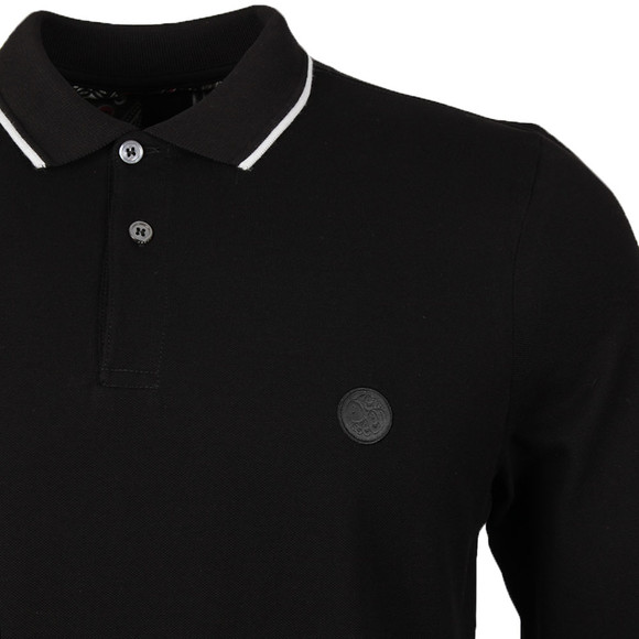 Pretty Green (Black Label) Mens Black Starmoor Long Sleeve Polo Shirt main image