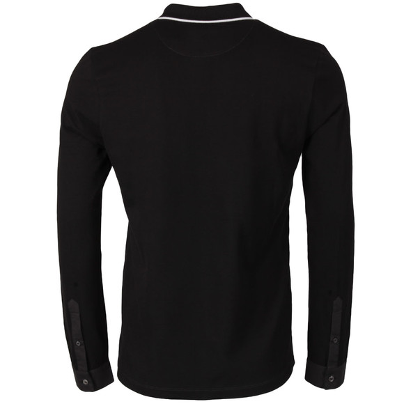 Pretty Green (Black Label) Mens Black Starmoor Long Sleeve Polo Shirt main image