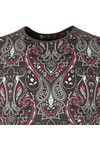 Pretty Green (Black Label) Mens Black Paisley Short Sleeve Crew T Shirt