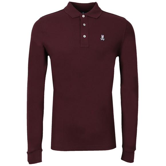 Psycho Bunny Mens Red Classic Long Sleeve Polo Shirt #1