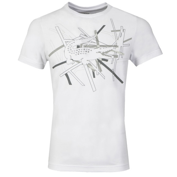 Lacoste Sport Mens White TH9326 Pattern T-Shirt #1