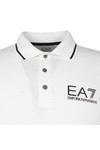 EA7 Emporio Armani Mens White Tipped Long Sleeve Polo Shirt