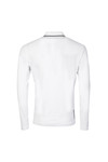 EA7 Emporio Armani Mens White Tipped Long Sleeve Polo Shirt