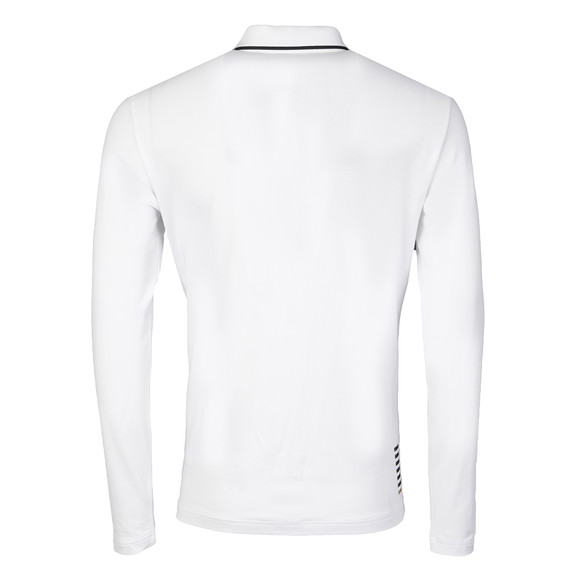 EA7 Emporio Armani Mens White Tipped Long Sleeve Polo Shirt main image