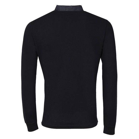 Armani Jeans Mens Blue Denim Collar Long Sleeve Polo Shirt #3