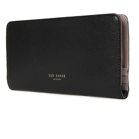 Ted Baker Womens Black Metal Bar Xhatch Matinee Purse main image