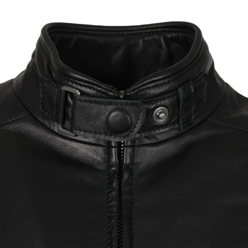BEST Leather Blouson Men's XL unclear black type Vintage Second Hand