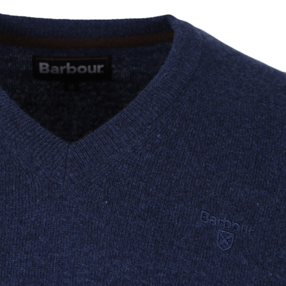 Barbour Lifestyle Mens Blue Lambswool V Neck Jumper main image