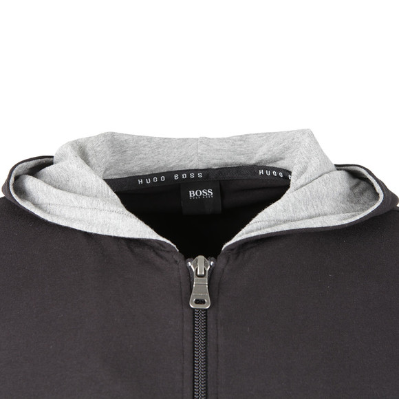 BOSS Bodywear Mens Black Plain Full Zip Hoody #4