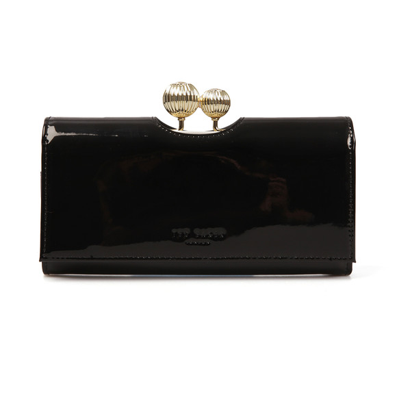 Ted Baker Womens Black Kimmiko Etched Bobble Patent Matinee Purse #1