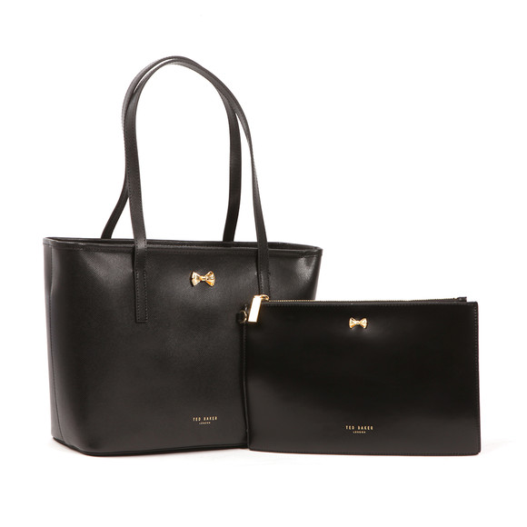 Ted Baker Womens Black Anaiya Micro Bow Small Shopper main image