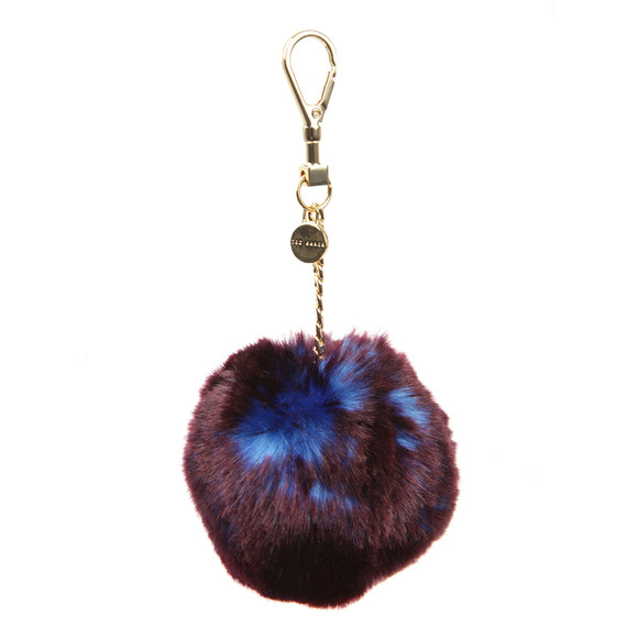 Ted Baker Womens Blue Plain Faux Fur Bag Charm #1