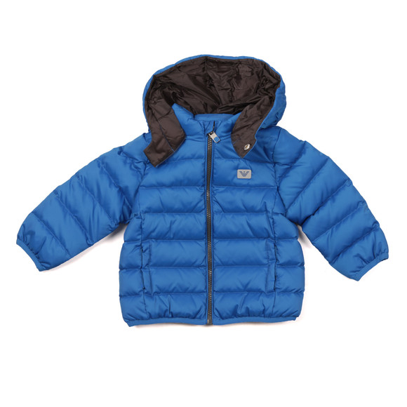 Armani Baby Boys Blue Hooded Padded Jacket #1
