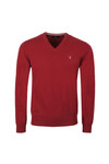 Gant Mens Red V-Neck Jumper