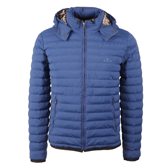 Aquascutum Mens Blue Emmett Diamond Quilted Hooded Jacket main image