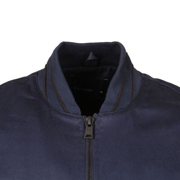 Fred Perry Mens Blue Tramline Tipped Bomber Jacket main image