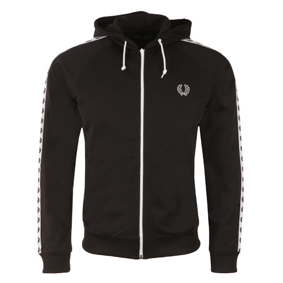 Fred Perry Mens Black Taped Hooded Track Jacket main image