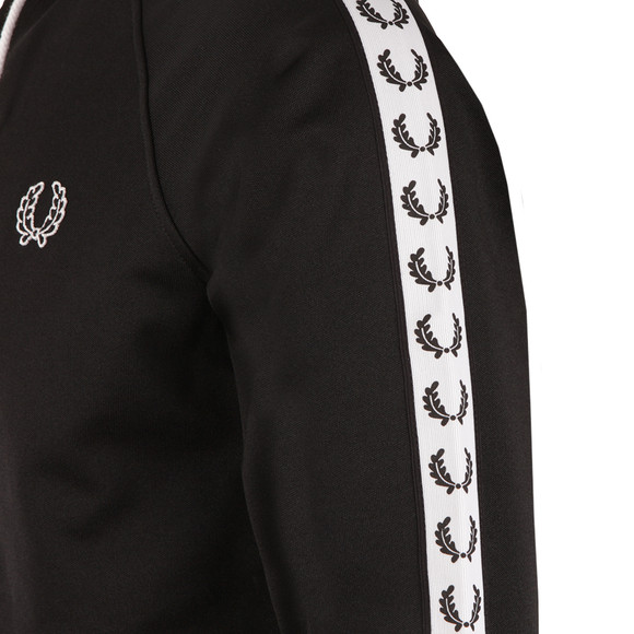 Fred Perry Mens Black Taped Hooded Track Jacket main image