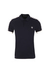 Fred Perry Sportswear Mens Blue Taped Pique Polo Shirt