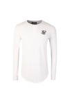 Sik Silk Mens White Long Sleeve Gym T Shirt