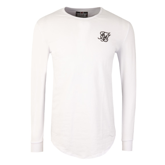 Sik Silk Mens White Long Sleeve Gym T Shirt main image
