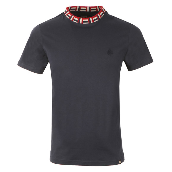 Pretty Green Mens Blue Plecteom Rib Neck T Shirt main image