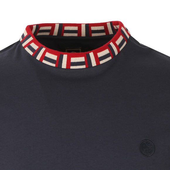 Pretty Green Mens Blue Plecteom Rib Neck T Shirt main image