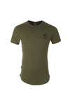 Gym King Mens Green Curve Hem Salt N Pepper Tee