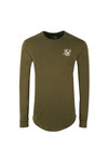Sik Silk Mens Green Long Sleeve Gym T Shirt