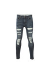 Eleven Degrees Mens Blue Distressed Super Skinny Jean