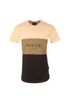 Nicce Mens Beige Triple Panel T-Shirt