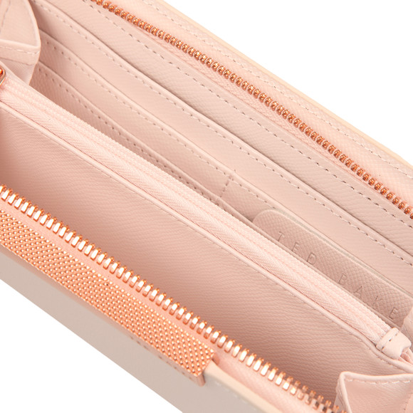 Ted Baker Womens Pink Darrah Crosshatch Textured Bar Zip Matinee Purse #3