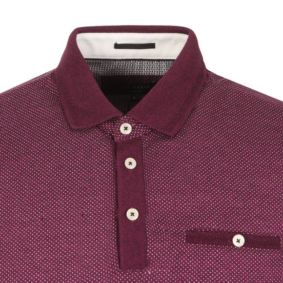 Ted Baker Mens Purple Otto SS Flat Knit Collar Jacq Polo main image